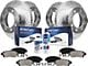 Drilled and Slotted 8-Lug Brake Rotor, Pad, Brake Fluid and Cleaner Kit; Front and Rear (03-08 RAM 3500)