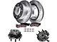 Drilled and Slotted 8-Lug Brake Rotor, Pad and Hub Assembly Kit; Front (03-05 4WD RAM 3500)