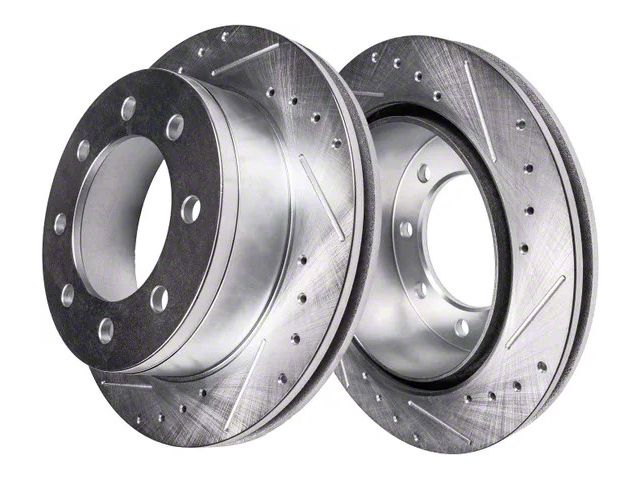 Drilled and Slotted 8-Lug Rotors; Rear Pair (09-18 RAM 3500)