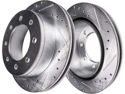 Drilled and Slotted 8-Lug Rotors; Rear Pair (09-18 RAM 3500)