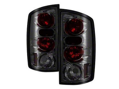 Euro Style Tail Lights; Chrome Housing; Smoked Lens (03-06 RAM 3500)