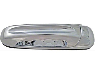 Exterior Door Handle; Rear Left; All Chrome; Plastic; Slash Type (03-09 RAM 3500 Quad Cab, Mega Cab)