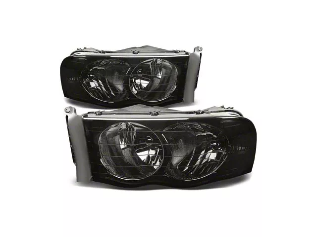 Factory Style Headlights; Black Housing; Smoked Lens (03-05 RAM 3500)