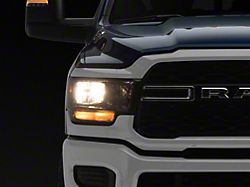 Factory Style Headlights; Chrome Housing; Smoked Lens (19-24 RAM 3500 w/ Factory Halogen Headlights)