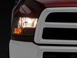Factory Style Headlights; Chrome Housing; Smoked Lens (10-18 RAM 3500 w/ Factory Halogen Quad Headlights)