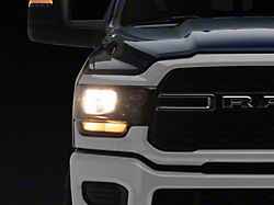 Factory Style Headlights; Matte Black Housing; Clear Lens (19-24 RAM 3500 w/ Factory Halogen Headlights)
