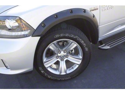 Elite Series Rivet Style Fender Flares; Front and Rear; Smooth Black (03-09 RAM 3500)