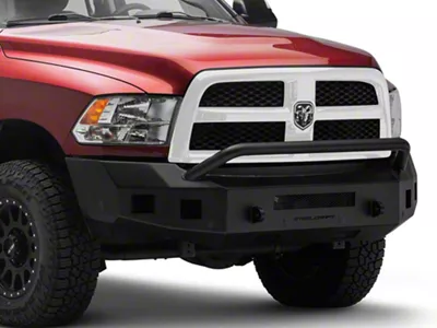 Fortis Front Bumper with Hoop; Textured Black (10-18 RAM 3500)