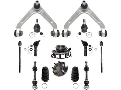 Front Upper Control Arms, Wheel Hub Assemblies and Tie Rods Suspension Kit (03-05 2WD RAM 3500 w/ Aluminum Control Arms)