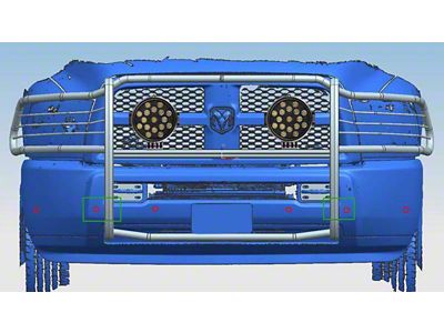 Grille Guard with 7-Inch Round LED Lights; Black (10-18 RAM 3500)