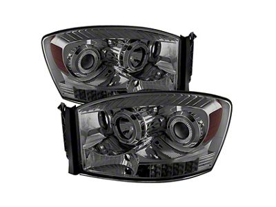 Halo Projector Headlights; Black Housing; Smoked Lens (06-09 RAM 3500)