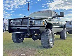 HD Replacement Front Bumper with Receiver Hitch; Semi-Gloss Black (94-02 RAM 3500)