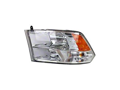 OE Certified Replacement Headlight without Daytime Running Lights; Chrome Housing; Clear Lens; Driver Side (12-18 RAM 3500)