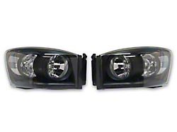 Headlights; Black Housing; Clear Lens (06-09 RAM 3500)