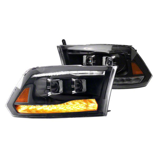 RAM 3500 Headlights; Black Housing; Clear Lens (1018 RAM 3500 w
