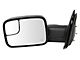 Heated Manual Folding Towing Mirror; Textured Black; Driver Side (03-09 RAM 3500)