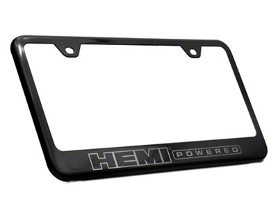 HEMI Powered License Plate Frame; Black (Universal; Some Adaptation May Be Required)