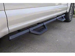 Hex Cast Series Side Step Bars without Mounting Brackets; Textured Black (10-24 RAM 3500 Crew Cab)