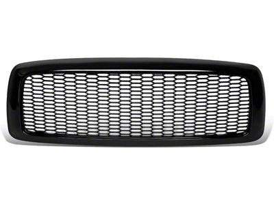 Honeycomb Mesh Style Upper Replacement Grille; Black (03-05 RAM 3500)