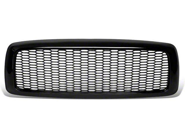 Honeycomb Mesh Style Upper Replacement Grille; Black (03-05 RAM 3500)