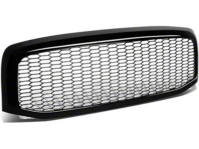 Honeycomb Mesh Style Upper Replacement Grille; Black (07-09 RAM 3500)