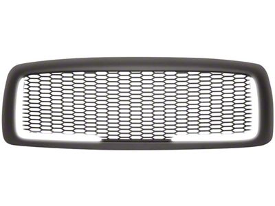 Honeycomb Mesh Style Upper Replacement Grille with LED DRL Light; Matte Black (03-05 RAM 3500)