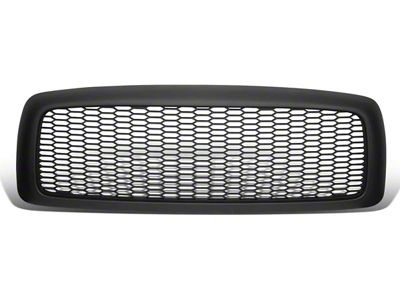 Honeycomb Mesh Style Upper Replacement Grille; Matte Black (03-05 RAM 3500)