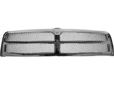 Honeycomb Upper Replacement Grille; Chrome and Silver (94-02 RAM 3500)