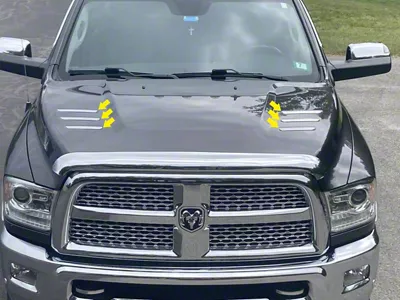 Hood Accent Trim; Stainless Steel (10-18 RAM 3500)