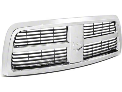 Horizontal Slat Upper Replacement Grille; Chrome with Black Slats (10-12 RAM 3500)