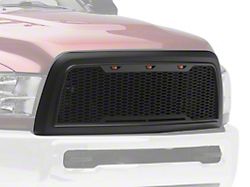 RedRock Impulse Upper Replacement Grille with Amber LED Lights; Matte Black (13-18 RAM 3500)