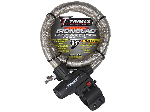 Ram Cable Lock RAM 3500 IRONCLAD Max Security Armor Plated Locking Cable; 36-Inch x ...