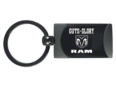 Guts; Glory; RAM Two-Tone Rectangular Key Fob; Gunmetal