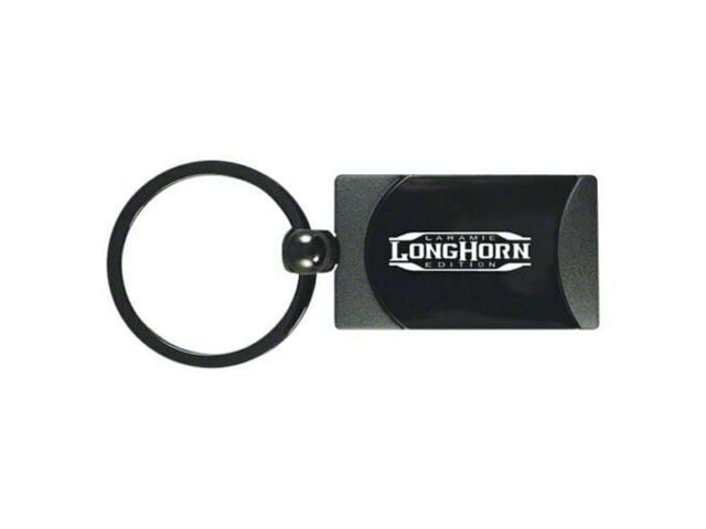 Longhorn Laramie Two-Tone Rectangular Key Fob; Gunmetal