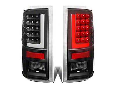 L-Bar LED Tail Lights; Black Housing; Clear Lens (10-18 RAM 3500 w/ Factory Halogen Tail Lights)