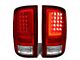 L-Bar LED Tail Lights; Chrome Housing; Red Lens (10-18 RAM 3500 w/ Factory Halogen Tail Lights)