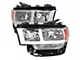 LED Bar Factory Style Headlights; Chrome Housing; Clear Lens (19-24 RAM 3500 w/ Factory Halogen Headlights)