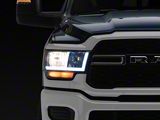 LED Bar Factory Style Headlights; Chrome Housing; Smoked Lens (19-24 RAM 3500 w/ Factory Halogen Headlights)