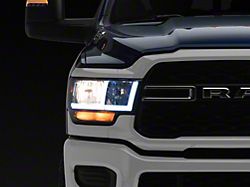 LED Bar Factory Style Headlights; Chrome Housing; Smoked Lens (19-24 RAM 3500 w/ Factory Halogen Headlights)