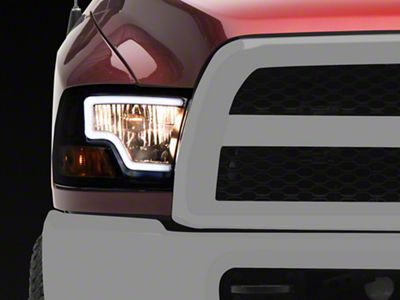 Raxiom LED Bar Headlights; Black Housing; Clear Lens (10-18 RAM 3500 w/ Factory Halogen Non-Projector Headlights)