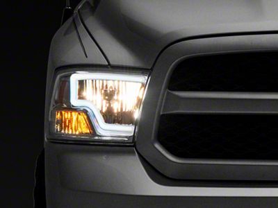 LED Bar Headlights; Chrome Housing; Clear Lens (10-18 RAM 3500 w/ Factory Halogen Non-Projector Headlights)