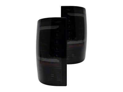 LED C-Bar Tail Lights; Black Housing; Smoked Lens (10-18 RAM 3500 w/ Factory Halogen Tail Lights)