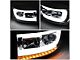 LED DRL Projector Headlights with Amber Corner Lights; Chrome Housing; Smoked Lens (06-09 RAM 3500)