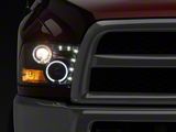 LED Halo Projector Headlights; Black Housing; Clear Lens (10-18 RAM 3500 w/ Factory Halogen Non-Projector Headlights)