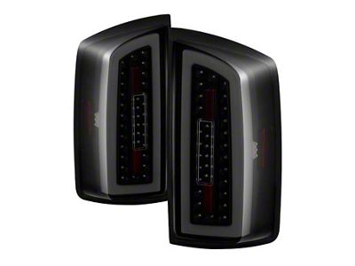 LED Light Bar Style Tail Lights; Black Housing with Smoked Lens (07-09 RAM 3500)