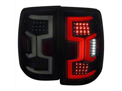 LED Sequential Tail Lights; Gloss Black Housing; Smoked Lens (19-24 RAM 3500 w/ Factory Halogen Tail Lights)