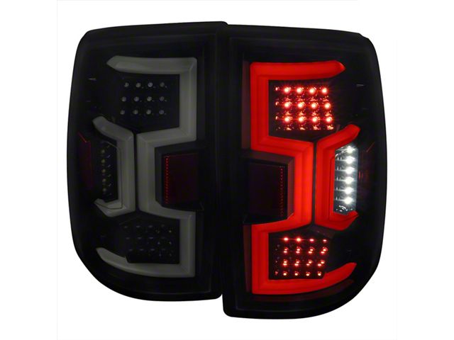 LED Sequential Tail Lights; Gloss Black Housing; Smoked Lens (19-24 RAM 3500 w/ Factory Halogen Tail Lights)