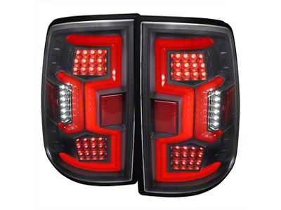 LED Sequential Tail Lights; Matte Black Housing; Clear Lens (19-24 RAM 3500 w/ Factory Halogen Tail Lights)