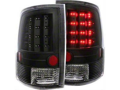 LED Tail Lights; Black Housing; Clear Lens (10-18 RAM 3500 w/ Factory Halogen Tail Lights)