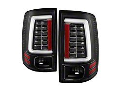 LED Tail Lights; All Black Housing; Clear Lens (13-18 RAM 3500 w/ Factory LED Tail Lights)